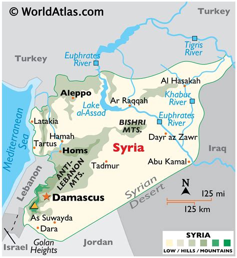 Map of Syria in the World